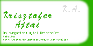 krisztofer ajtai business card